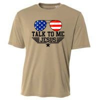 Talk To Me Jesus Glasses Usa Flag Christian Sunglasses Cooling Performance Crew T-Shirt