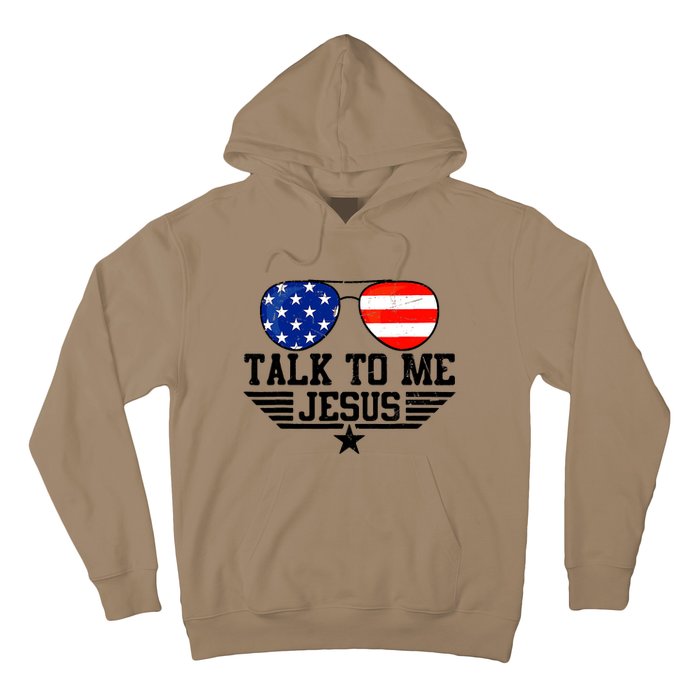 Talk To Me Jesus Glasses Usa Flag Christian Sunglasses Hoodie