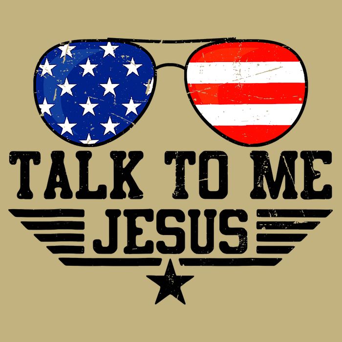 Talk To Me Jesus Glasses Usa Flag Christian Sunglasses Long Sleeve Shirt