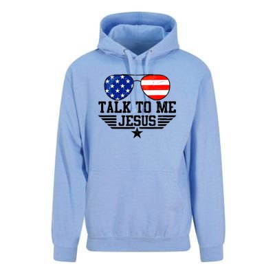 Talk To Me Jesus Glasses Usa Flag Christian Sunglasses Unisex Surf Hoodie