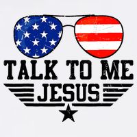 Talk To Me Jesus Glasses Usa Flag Christian Sunglasses Doggie Tank