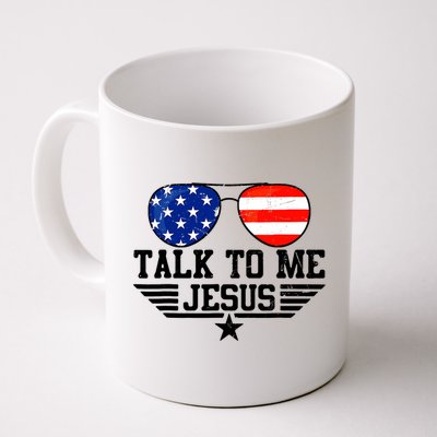 Talk To Me Jesus Glasses Usa Flag Christian Sunglasses Mug