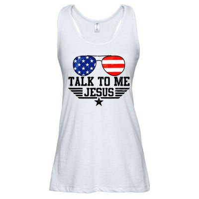 Talk To Me Jesus Glasses Usa Flag Christian Sunglasses Ladies Essential Flowy Tank