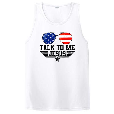 Talk To Me Jesus Glasses Usa Flag Christian Sunglasses PosiCharge Competitor Tank