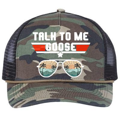 Talk To Me Goose Jet Fighter Sunglasses Retro Rope Trucker Hat Cap