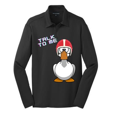 Talk To Me Goose Silk Touch Performance Long Sleeve Polo