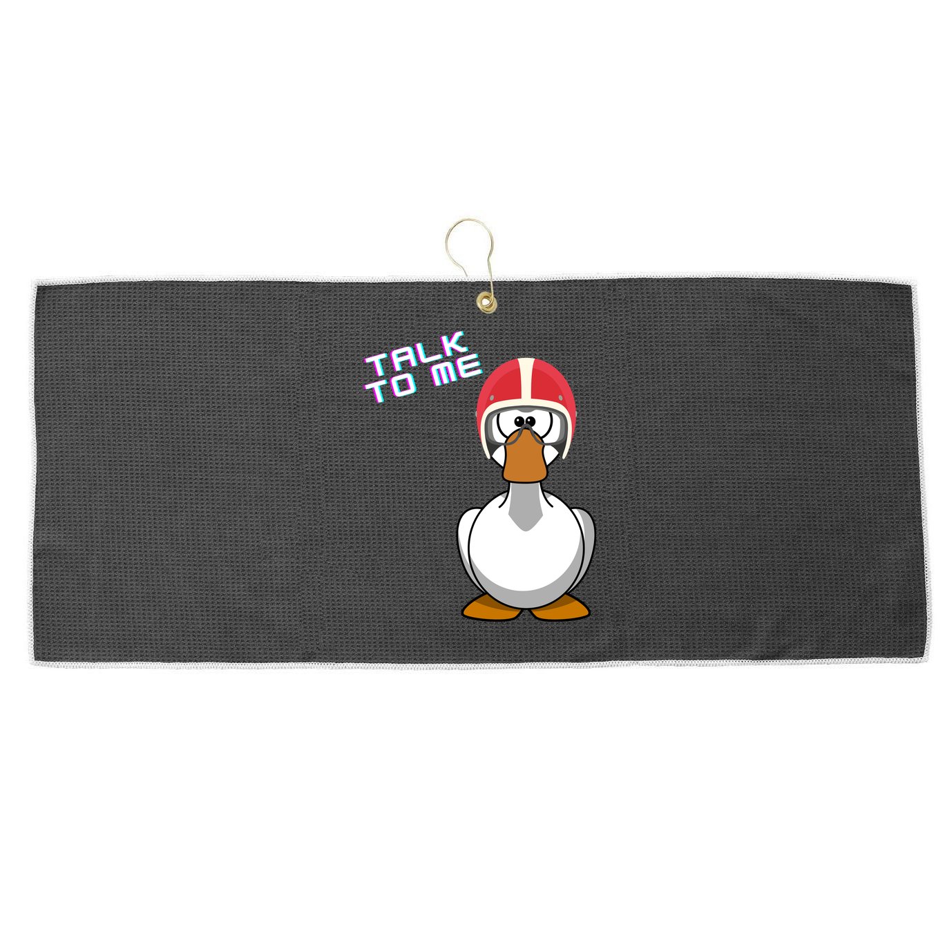 Talk To Me Goose Large Microfiber Waffle Golf Towel