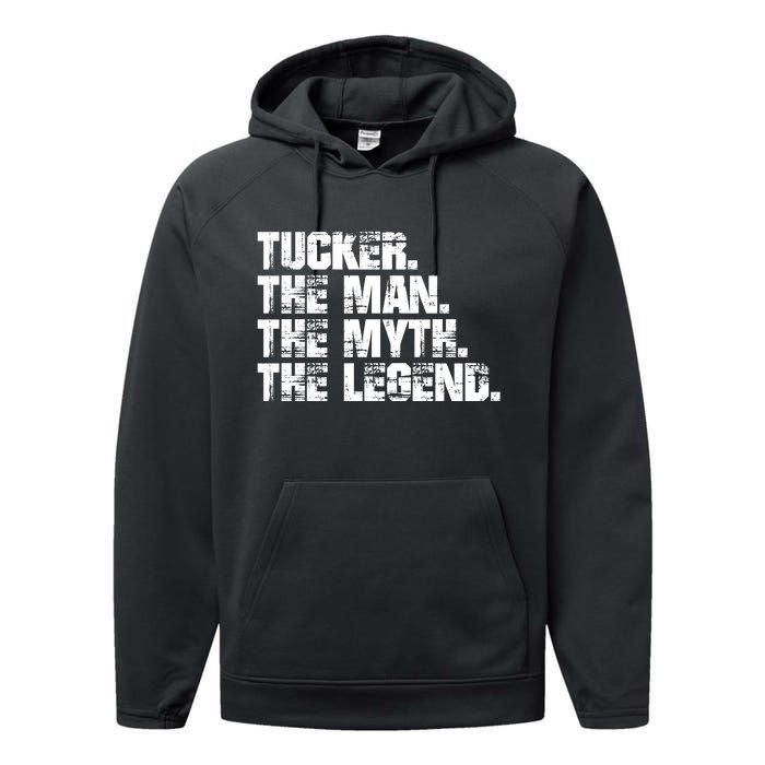 Tucker The Man The Myth The Legend Tucker Carlson Performance Fleece Hoodie