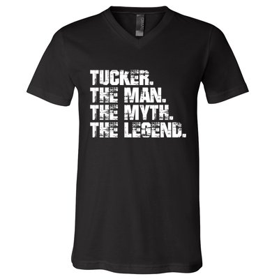 Tucker The Man The Myth The Legend Tucker Carlson V-Neck T-Shirt