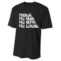 Tucker The Man The Myth The Legend Tucker Carlson Performance Sprint T-Shirt