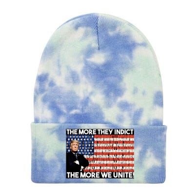 Trump The More They Indict The More We Unite Tie Dye 12in Knit Beanie