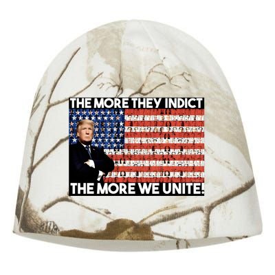 Trump The More They Indict The More We Unite Kati - Camo Knit Beanie