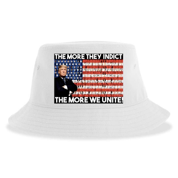 Trump The More They Indict The More We Unite Sustainable Bucket Hat