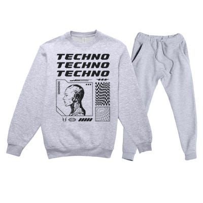 Techno  Techno Music Premium Crewneck Sweatsuit Set