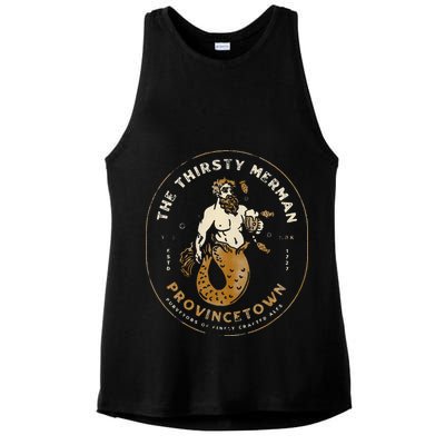 The Thirsty Merman Provincetown Cape Cod Massachusetts Ladies PosiCharge Tri-Blend Wicking Tank