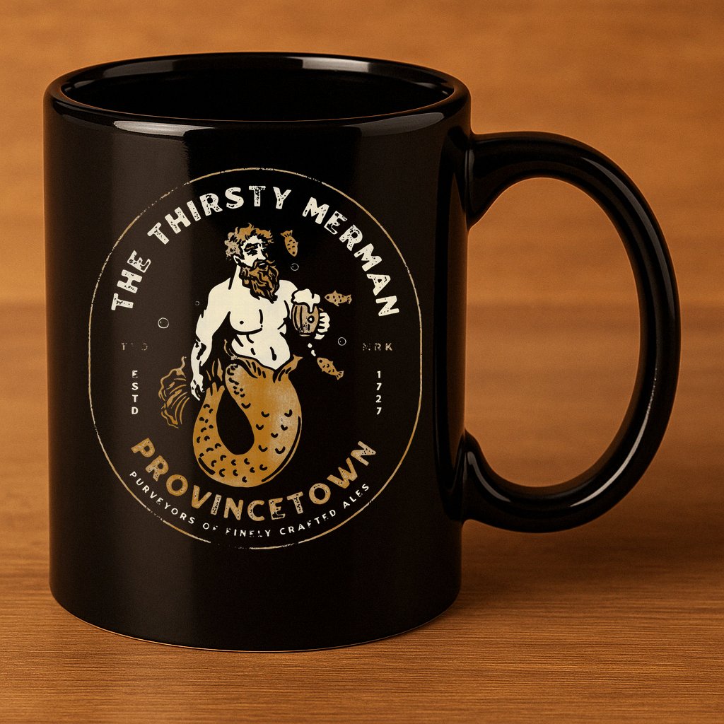 The Thirsty Merman Provincetown Cape Cod Massachusetts 11oz C Handle Ceramic Mug
