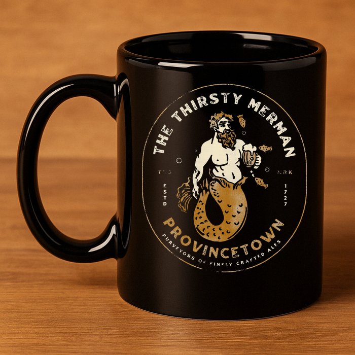 The Thirsty Merman Provincetown Cape Cod Massachusetts 11oz C Handle Ceramic Mug