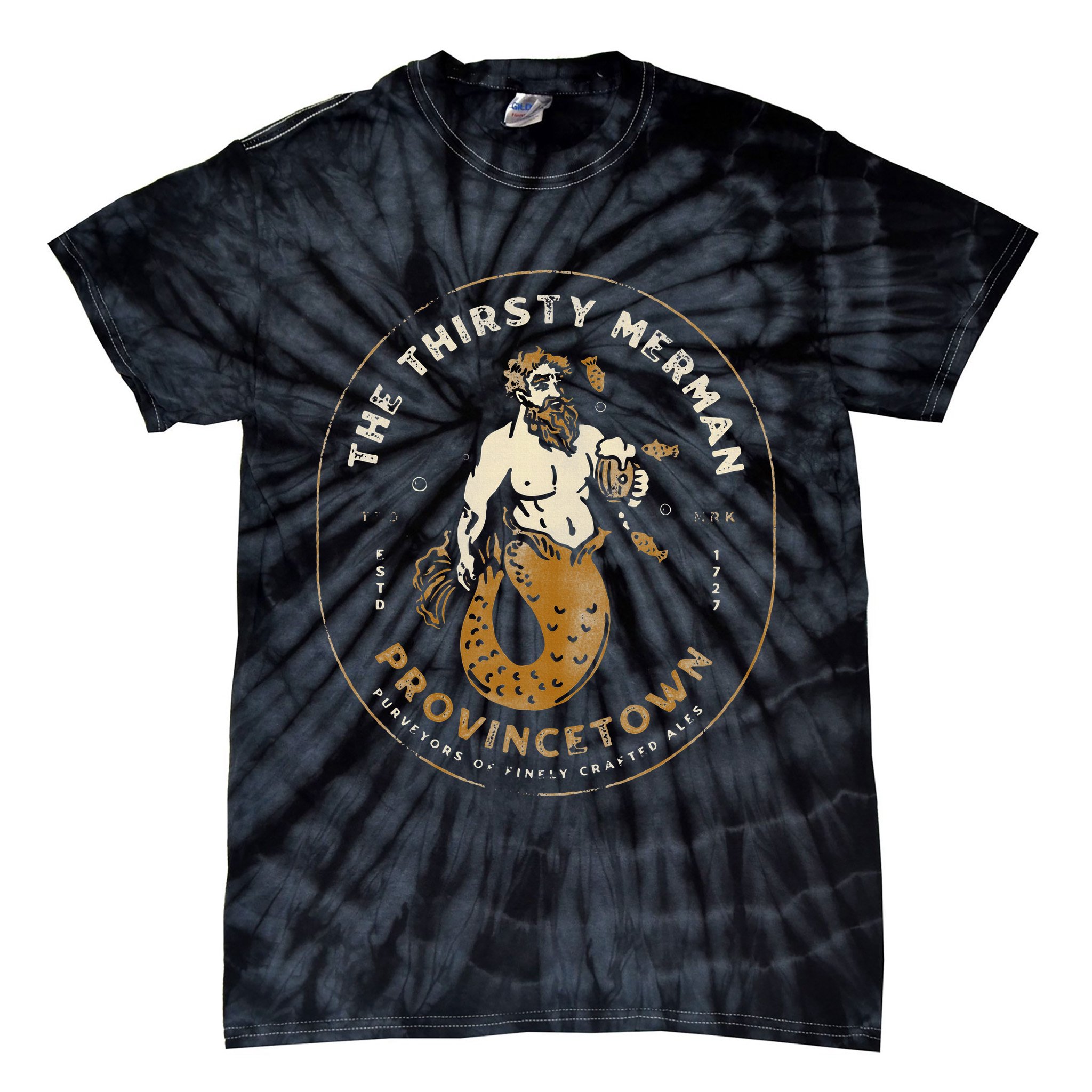 The Thirsty Merman Provincetown Cape Cod Massachusetts Tie-Dye T-Shirt