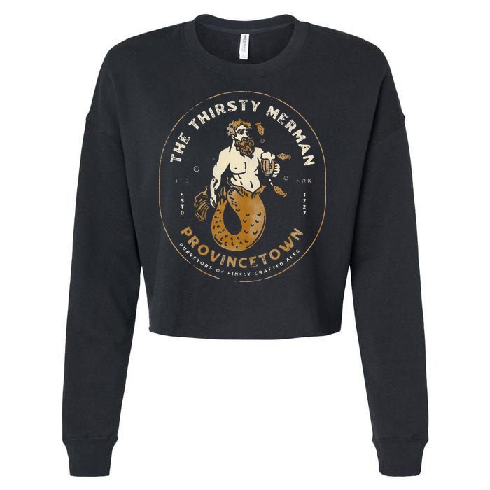 The Thirsty Merman Provincetown Cape Cod Massachusetts Cropped Pullover Crew