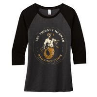 The Thirsty Merman Provincetown Cape Cod Massachusetts Women's Tri-Blend 3/4-Sleeve Raglan Shirt