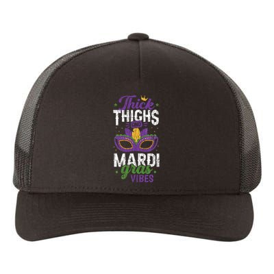 Thick Thighs Mardi Gras Vibes New Orleans Party Graphic Yupoong Adult 5-Panel Trucker Hat