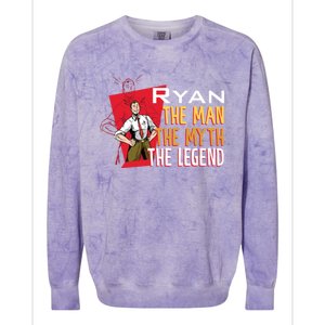 The The Myth The Legend Ryan Gift Colorblast Crewneck Sweatshirt