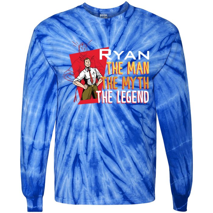 The The Myth The Legend Ryan Gift Tie-Dye Long Sleeve Shirt