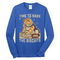 Time To Make The Biscuits Cats Baking Pastry Chef Lover Meaningful Gift Tall Long Sleeve T-Shirt