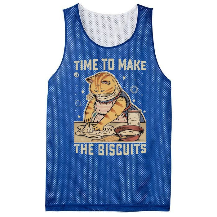 Time To Make The Biscuits Cats Baking Pastry Chef Lover Meaningful Gift Mesh Reversible Basketball Jersey Tank