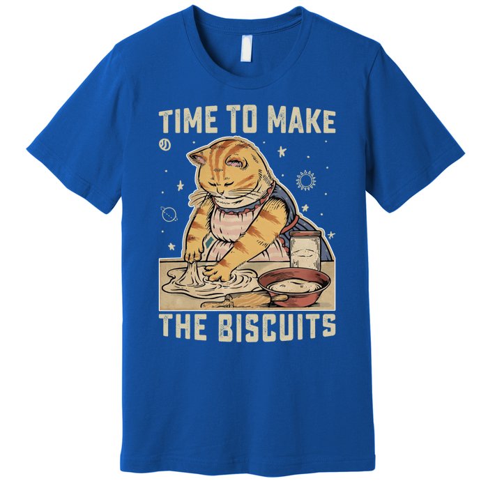 Time To Make The Biscuits Cats Baking Pastry Chef Lover Meaningful Gift Premium T-Shirt