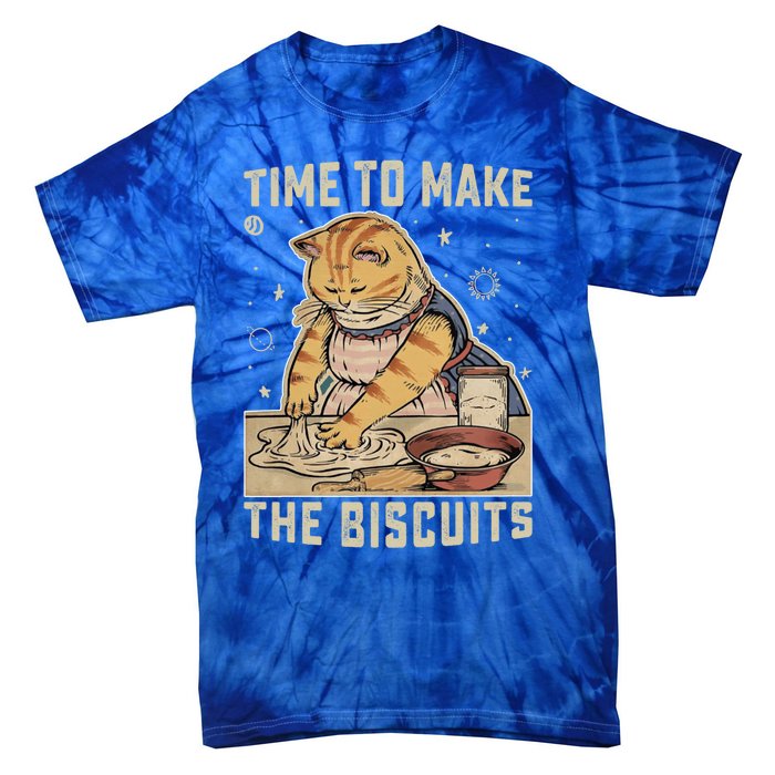 Time To Make The Biscuits Cats Baking Pastry Chef Lover Meaningful Gift Tie-Dye T-Shirt