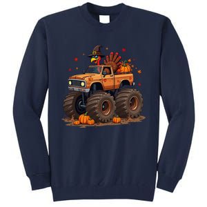 Thanksgiving Turkey Monster Truck Gift Tall Sweatshirt