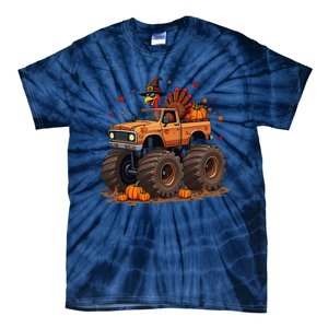 Thanksgiving Turkey Monster Truck Gift Tie-Dye T-Shirt