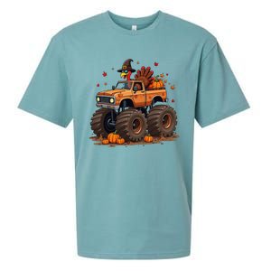 Thanksgiving Turkey Monster Truck Gift Sueded Cloud Jersey T-Shirt