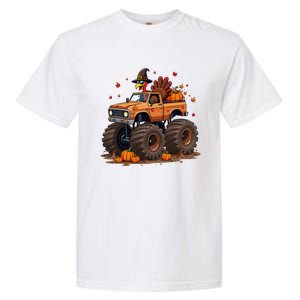 Thanksgiving Turkey Monster Truck Gift Garment-Dyed Heavyweight T-Shirt