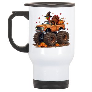 Thanksgiving Turkey Monster Truck Gift Stainless Steel Travel Mug