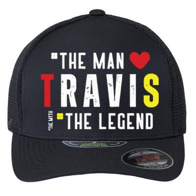 Travis The Man The Legend The Myth Flexfit Unipanel Trucker Cap