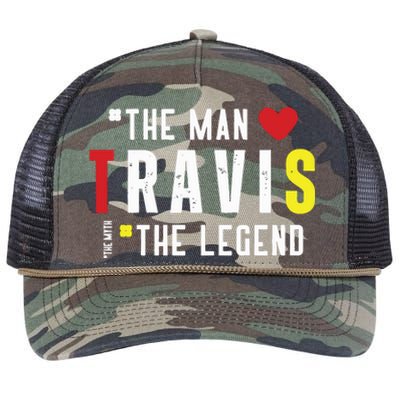 Travis The Man The Legend The Myth Retro Rope Trucker Hat Cap