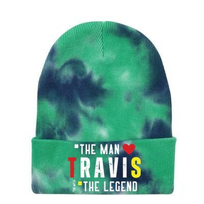 Travis The Man The Legend The Myth Tie Dye 12in Knit Beanie