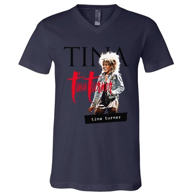 Tina Turner Multi Logo Photo V-Neck T-Shirt