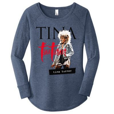 Tina Turner Multi Logo Photo Women's Perfect Tri Tunic Long Sleeve Shirt