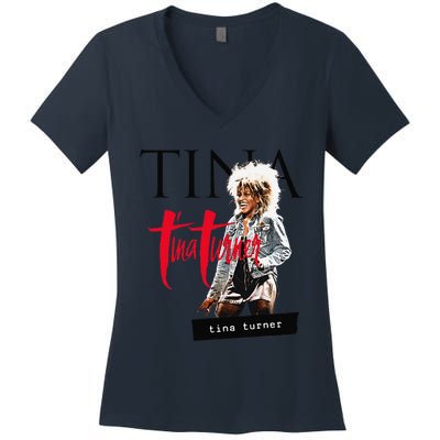 Tina Turner Multi Logo Photo Women's V-Neck T-Shirt