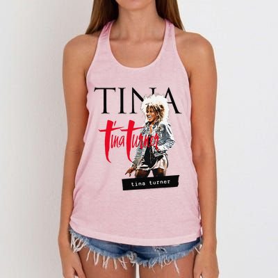 Tina Turner Multi Logo Photo Women's Knotted Racerback Tank