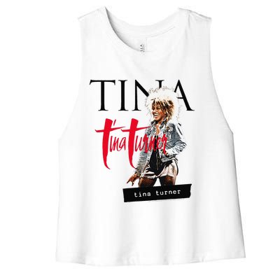 Tina Turner Multi Logo Photo Women's Racerback Cropped Tank