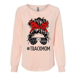 #Trackmom Track Mom Messy Bun Marathon Running Mother's Day Gift Womens California Wash Sweatshirt