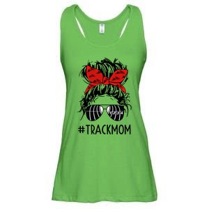 #Trackmom Track Mom Messy Bun Marathon Running Mother's Day Gift Ladies Essential Flowy Tank