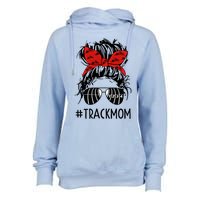 #Trackmom Track Mom Messy Bun Marathon Running Mother's Day Gift Womens Funnel Neck Pullover Hood