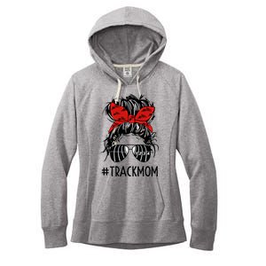 #Trackmom Track Mom Messy Bun Marathon Running Mother's Day Gift Women's Fleece Hoodie