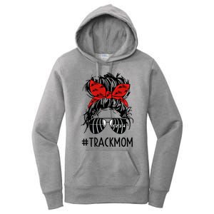 #Trackmom Track Mom Messy Bun Marathon Running Mother's Day Gift Women's Pullover Hoodie