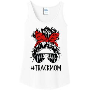 #Trackmom Track Mom Messy Bun Marathon Running Mother's Day Gift Ladies Essential Tank